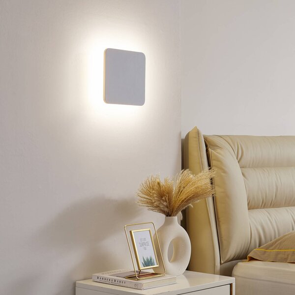 Applique da parete a LED Elrik Lucande, Bianco / Opale, Corridoio, Metallo, Moderno, Applique a LED