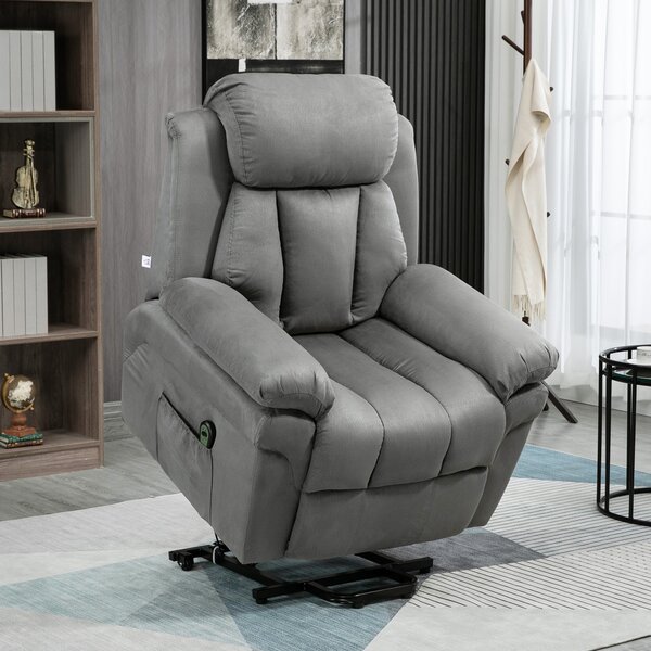 HOMCOM Poltrona Relax elettrica Poltrona releveur inclinabile con Poggiapiedi Regolabile grigio