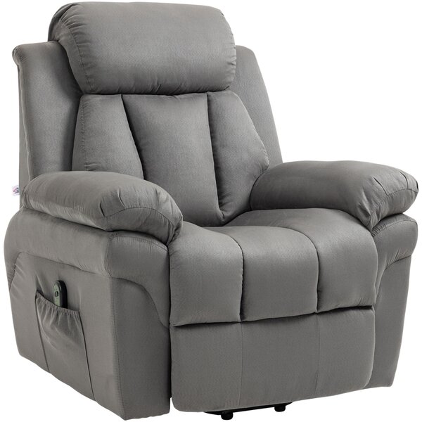 HOMCOM Poltrona Relax elettrica Poltrona releveur inclinabile con Poggiapiedi Regolabile grigio
