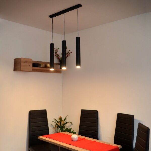 LED Lampadario a sospensione con filo TUBA 3xGU10/4,8W/230V nero