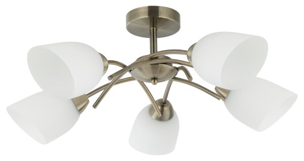 Lampadario a plafone DONNA 5xE27/60W/230V patina