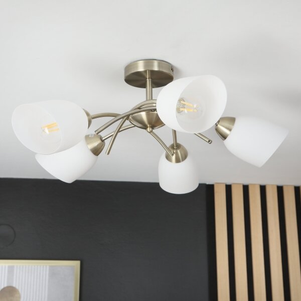 Lampadario a plafone DONNA 5xE27/60W/230V patina