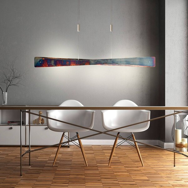 Lampada a sospensione Quitani LED Lian, oro ossidato Lian Quitani, dimmerabile, Marrone / Ruggine, Soggiorno / Sala da pranzo, Alluminio, Design