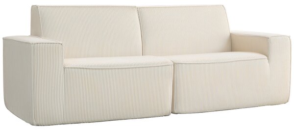 HOMCOM Divano 3 posti in velluto a coste 230 cm, moderno divano, nessun montaggio necessario, beige | Aosom Italy