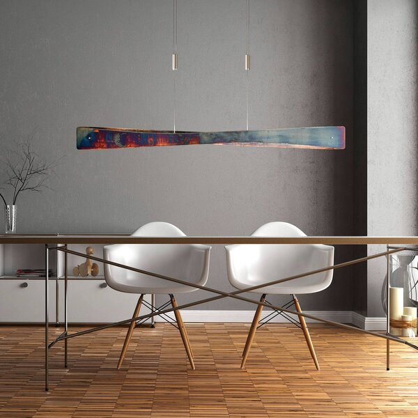 Lampada a sospensione Quitani LED Lian, oro ossidato Lian Quitani, dimmerabile, Marrone / Ruggine, Soggiorno / Sala da pranzo, Alluminio, Design