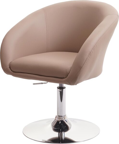 Sedia da pranzo HWC-F19, sedia da cucina girevole sedia lounge, girevole regolabile in altezza ~ Pelle finta taupe