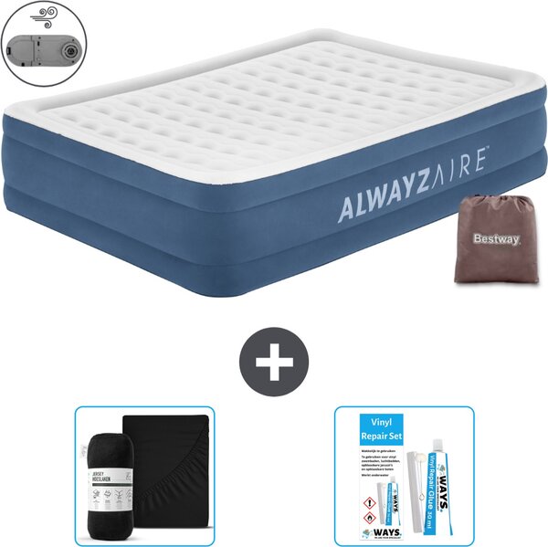 Materasso gonfiabile Bestway Alwayszair - 2 persone - 152 x 203 x 46 cm - Blu - Accessori inclusi