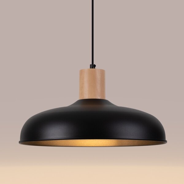 Sollux SL.1324 - Lampadario a sospensione con filo INDY 1xE27/15W/230V diametro 38 cm nero