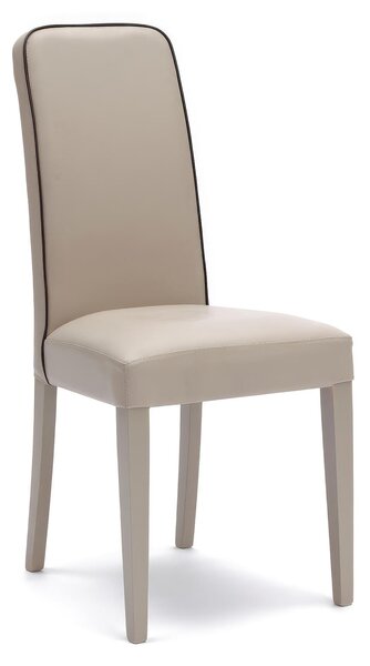 Sedia Anita in Similpelle Kitchen & Living 59x46xH99 cm, Seduta Beige, Schienale Beige Marrone, Gambe Beige, Materiale Similpelle e Legno