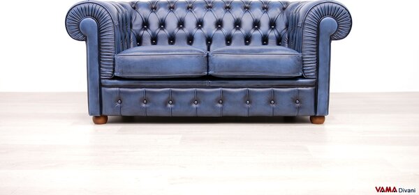 Divano Chesterfield 2 posti blu