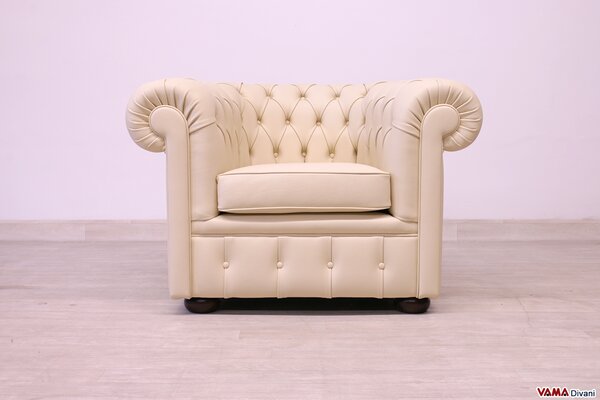 Poltrona Chesterfield colore Beige