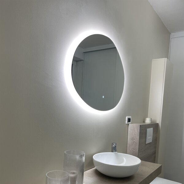 Specchio da bagno 80 cm con LED dimmerabile a 3 livelli con touch - Biba