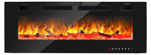 Camino elettrico da parete - 1500 Watt - Larghezza 127 cm - Effetto fiamma