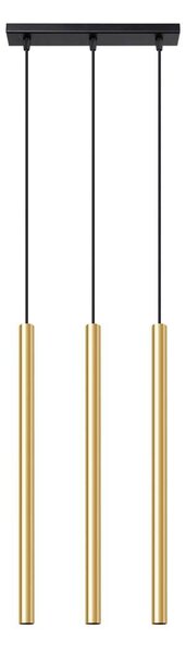 Lampada a sospensione PASTELO 3L oro lucido 3xG9 8W acciaio 90x5x30cm Sollux Lighting