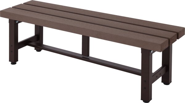 Panca da giardino Alu MCW-K60, panca da parco, panca per balcone, resistente alle intemperie, realizzata in WPC, colore marrone, dimensioni 120 cm