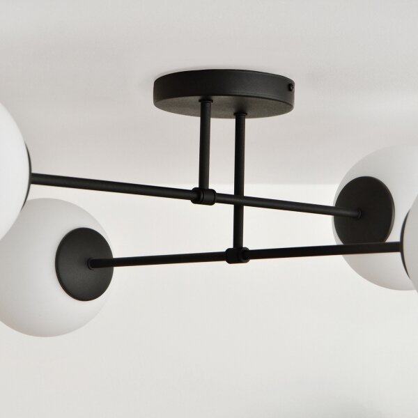 Lampadario a plafone MOON 4xE27/15W/230V nero