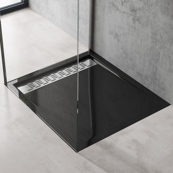 Doporro Piatto Doccia 90x90x5cm Xetro04 in Acrilico, Forma: Quadrato, Nero