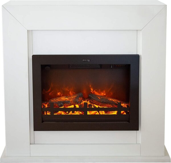 Caminetto elettrico Xaralyn - Adra EFL-MDW - legno bianco - 1500 Watt di riscaldamento - con telecomando - caminetto da incasso incluso - caminetto decorativo