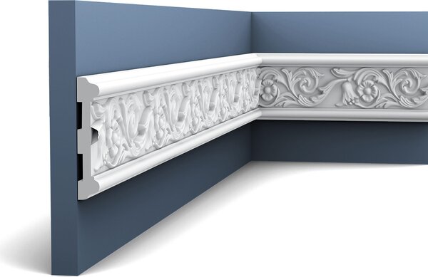 Orac Decor P7020 Luxxus modanatura murale resistente agli urti modanatura decorativa modanatura fregio stucco profilo decorativo fiori foglie ornamento | 2 metri