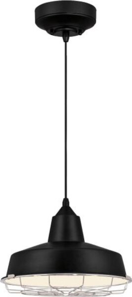 Lampada a sospensione LED nera Academy con gabbia rimovibile