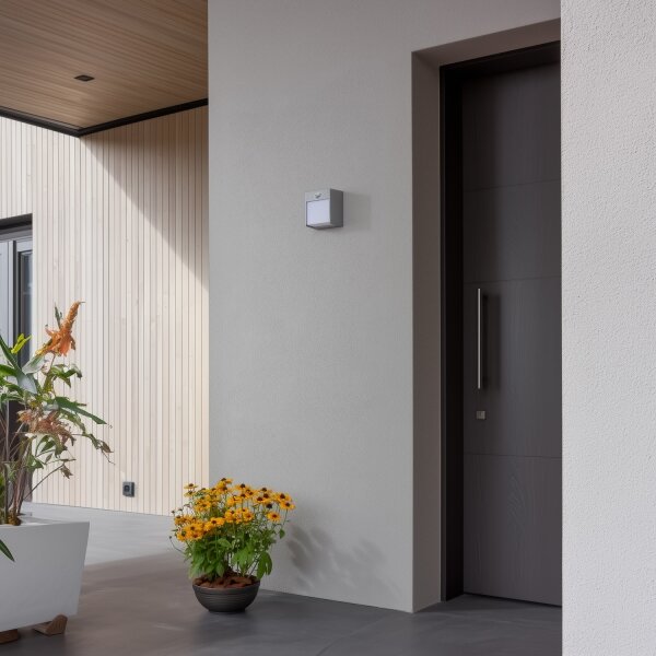 Brilagi TERNI LED/12W/230V lampada da parete esterna con sensore grigia IP44