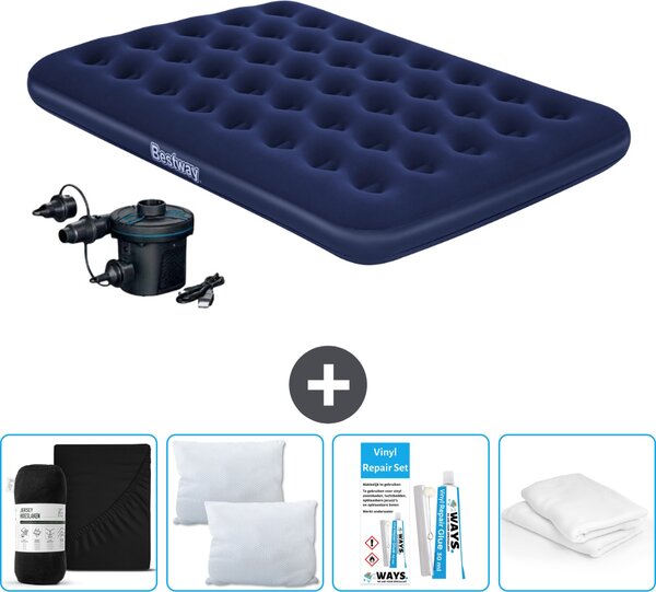 Materasso gonfiabile Bestway - Letto matrimoniale - 137 x 191 x 22 cm - Blu - Accessori inclusi