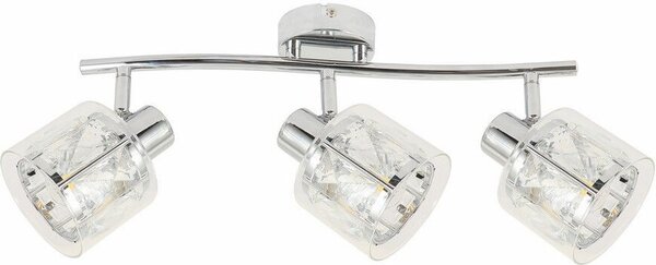 Lampada da soffitto Elmo cromata 3xE14x40W in metallo, dimensioni: 16x40x10 cm, IP20, Reality