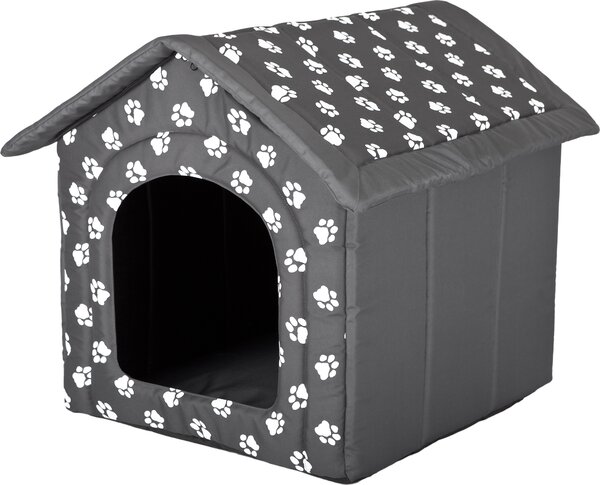 Cuccia per cani con cuccia per interni ed esterni - pieghevole, resistente alle intemperie - 38x32 cm - tetto con cerniera | PillowPrim