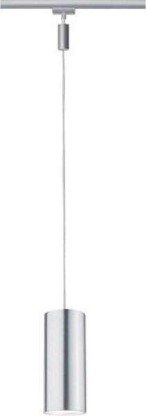 Lampada a sospensione LED Paulmann URail, modello "Barrel", 6W, 9VA, 350mA, finitura cromo opaco/alluminio anodizzato, metallo