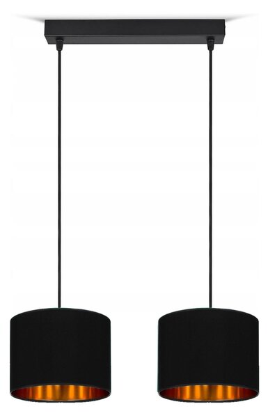 Lampada da soffitto nera lampada lampada velour vintage moderna E27 lampada di design a 2 luci N230-H2-S