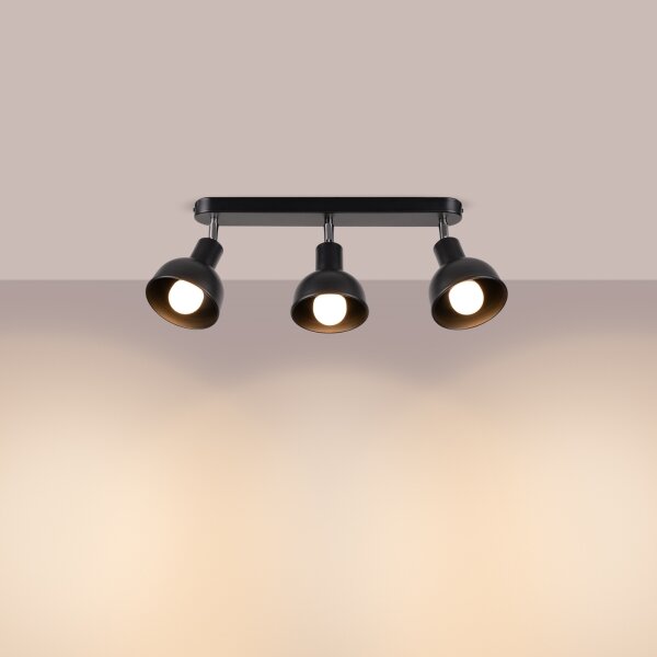 Sollux SL.1318 - Faretto ELBA 3xE27/15W/230V nero