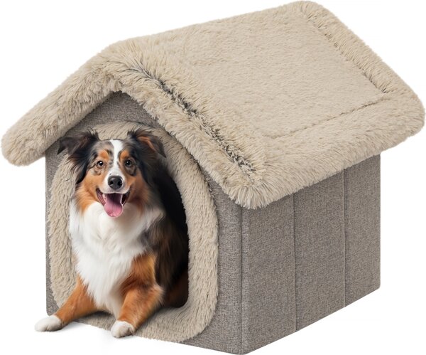 Cuccia per cani casa grotta cane cuccia gatto cuccia cane grotta gatto casa cane cuscino gatto cuscino soffice casa, Cappucino, 46x52x53 cm