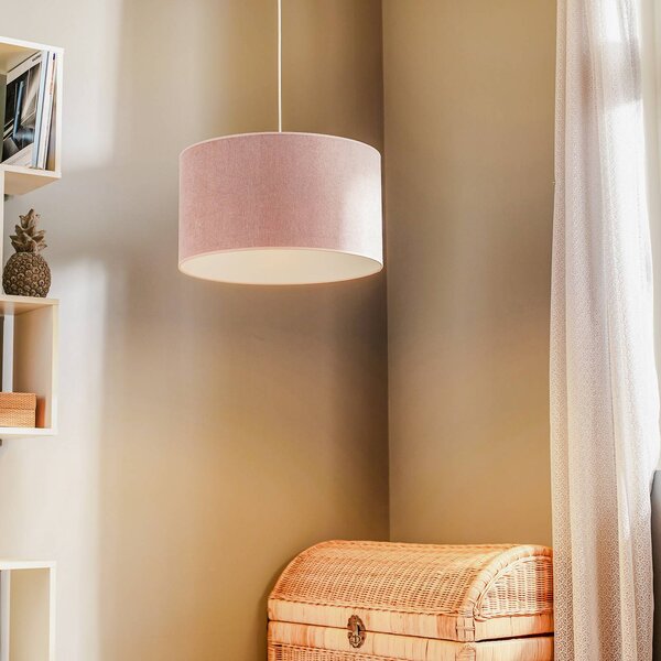 Lampada a sospensione Pastell Roller Duolla, dimmerabile, Violetto / Fucsia / Rosa, Soggiorno / Sala da pranzo, Tessuto / Stoffa / Seta, Giovanile, Lampada a sospensione