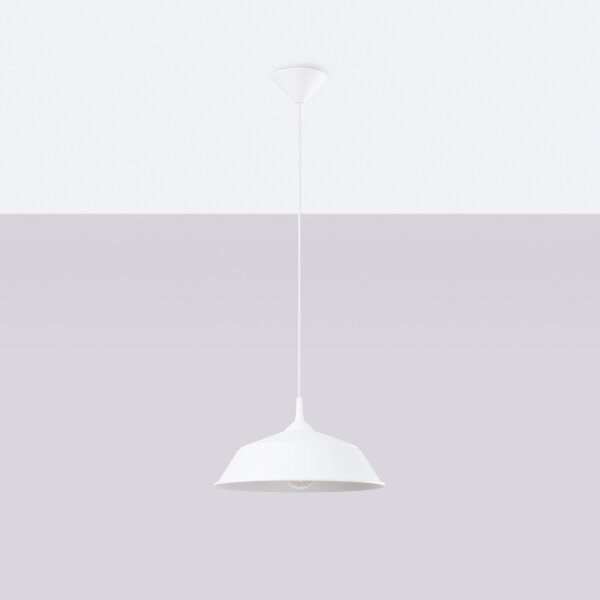 Sollux SL.1327 - Lampadario a sospensione con filo FRIKA 1xE27/15W/230V diametro 34 cm bianco