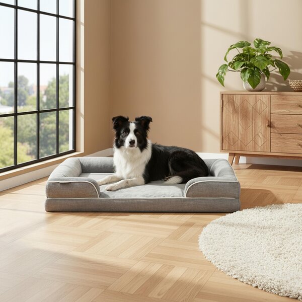 Belviona, letto per cani in memory foam ortopedico, adatto alle articolazioni e idrorepellente con rivestimento sfoderabile, 106x80x17 cm