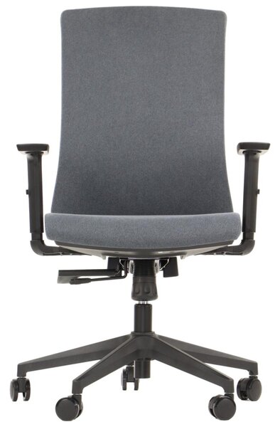 Sedia da ufficio girevole ergonomica TONO, base in nylon, braccioli regolabili, rivestimento in grafite