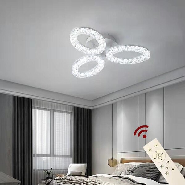Lampada a soffitto LED XT-3, 51 cm. Lampada a soffitto, luce regolabile con telecomando. Possibilità di regolare il colore e l'intensità della luce, dimmerabile. Lampada a LED per soggiorno, lampada a soffitto