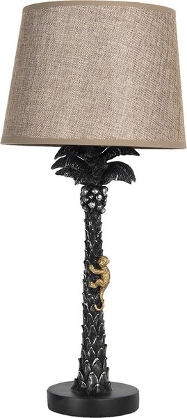 Clayre & Eef Lampada da tavolo Ø 27x54 cm E27/max 1x60W Palma in plastica marrone