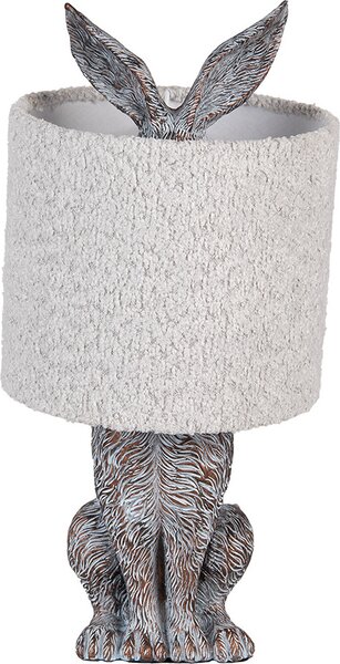 Clayre & Eef Lampada da tavolo Rabbit Ø 20x43 cm Marrone Grigio Plastica