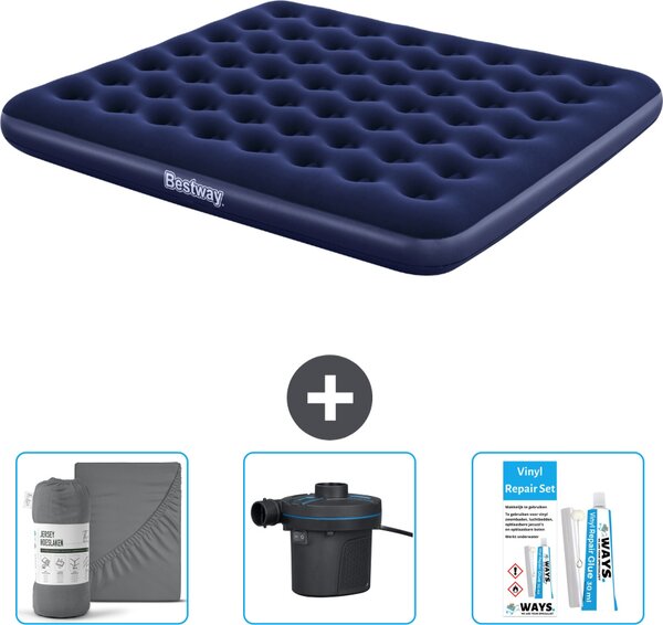 Materasso gonfiabile Bestway - 2 persone - 183 x 203 x 22 cm - Blu - Accessori inclusi