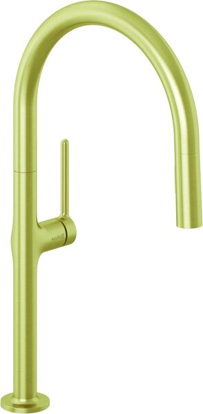 Kludi REEF, miscelatore monocomando per lavello, doccetta estraibile, Brushed Gold, 1 pz