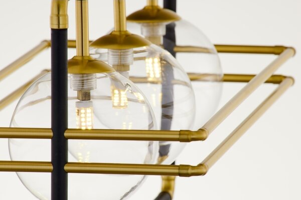 Jupiter 2030 - Lampadario a sospensione con filo FIORI 3xG9/10W/230V nero/oro/limpido