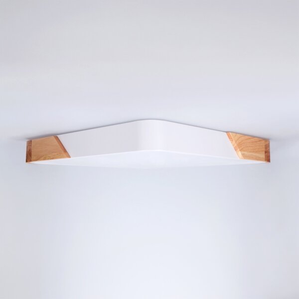 Brilagi - Plafoniera LED dimmerabile PILANA LED/48W/230V rovere/bianco 42x42 cm + telecomando