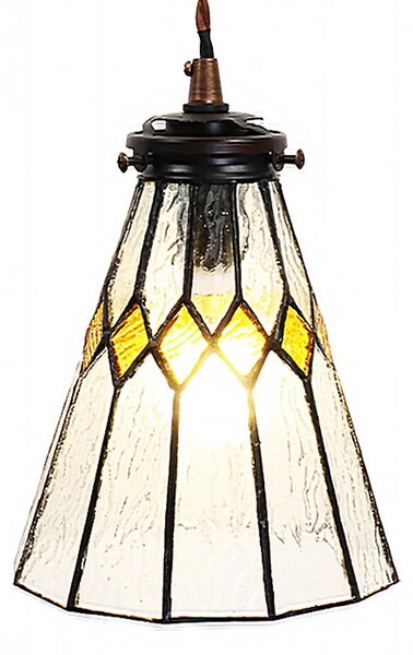 Clayre & Eef lampada a sospensione Tiffany Ø 15x115 cm Vetro trasparente