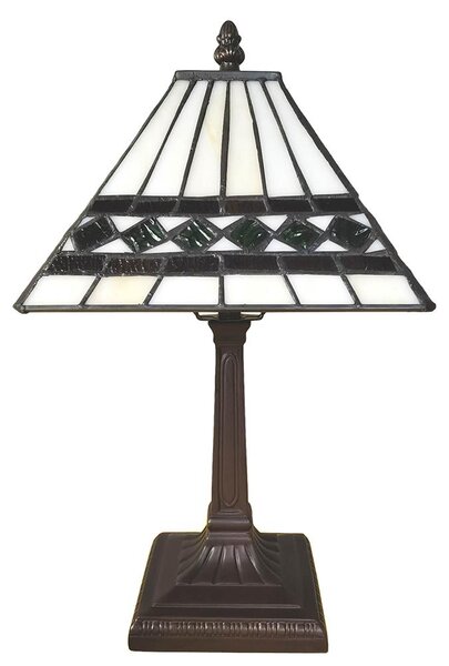 Clayre & Eef Lampada da tavolo Tiffany 20x20x34 cm Beige Poliresina