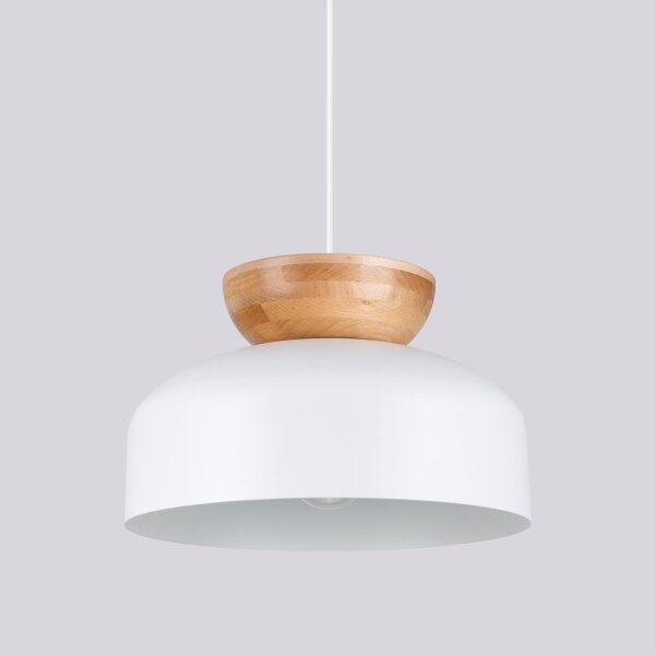 Sollux SL.1350 - Lampadario a sospensione con filo MARION 1xE27/15W/230V diametro 29,5 cm bianco