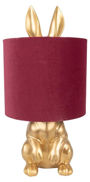 Clayre & Eef Lampada da tavolo Rabbit Ø 20x42 cm Plastica color oro rosso