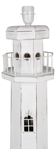 Clayre & Eef Lampada da terra Lighthouse 23x23x140 cm Legno bianco