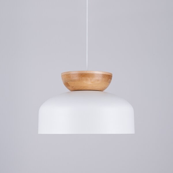 Sollux SL.1350 - Lampadario a sospensione con filo MARION 1xE27/15W/230V diametro 29,5 cm bianco