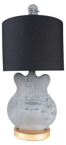Clayre & Eef Lampada da tavolo Chitarra Ø 30x68 cm Plastica grigia